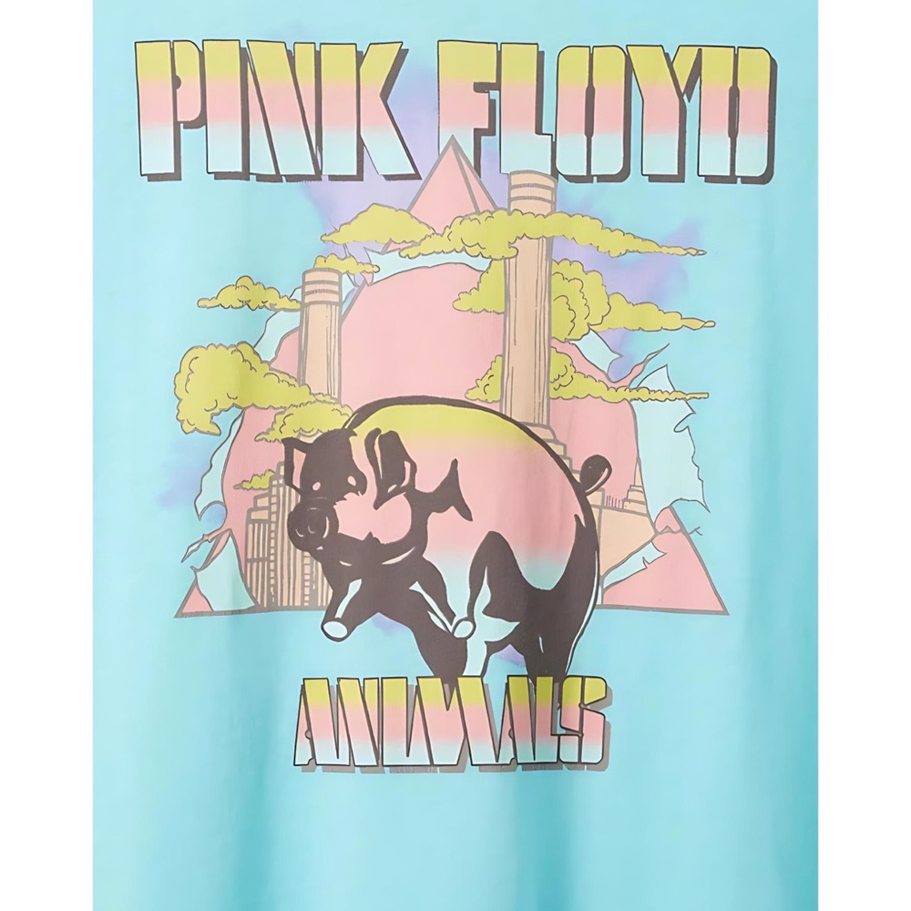 Pink Floyd Animals Turquoise V Neck Standard Fit Tank Top!